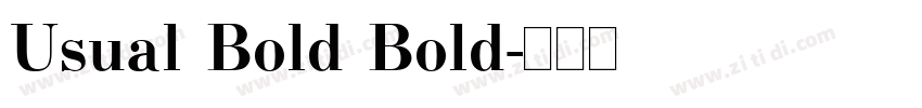 Usual Bold Bold字体转换